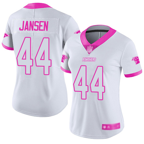 Carolina Panthers Limited White Pink Women J.J. Jansen Jersey NFL Football #44 Rush Fashion->carolina panthers->NFL Jersey